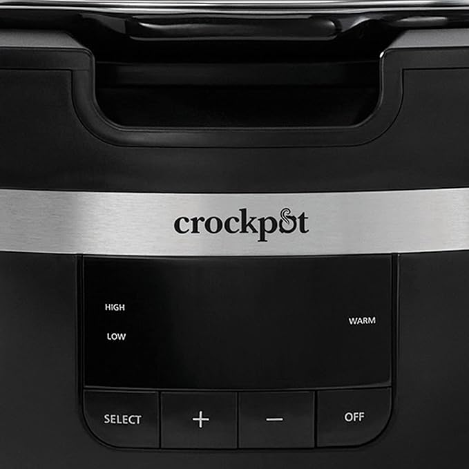 Crock-Pot Thermoshield Slow Cooker with Easy Carry Handles | 6 Quart Manual Slow Cooker, Black