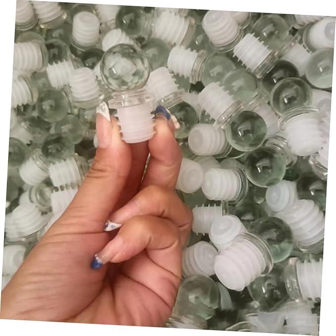 IMIKEYA 24pcs Glass Ball Wine Stoppers Decorative Wine Bottle Caps Portable Oil Dispenser Stopper for Perfume and Makeup