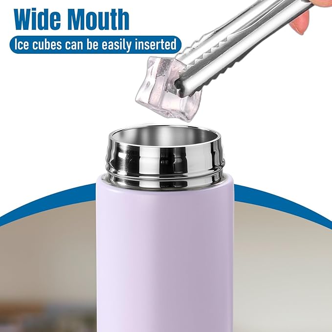 PARACITY Insulated Water Bottle,15 oz Stainless Steel Thermal mug, Double Wall Vacuum Water Bottle, Metal Water Bottle Keeps Hot for 12 Hrs, Cold for 24 Hrs, for Coffee, Drinks(pink)
