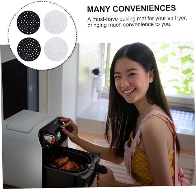 Ciieeo 18pcs Non-stick Air Fryer Liner Baking Mat Reusable Perforated Pad Oven Liner for Bottom Steamer Accessory Easy Food Removal Kitchen Gadget