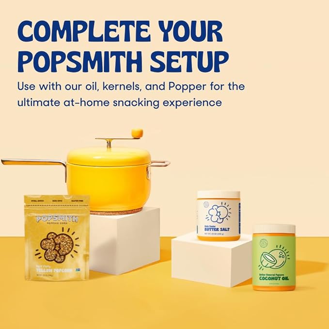Popsmith Popcorn Butter Flavored Popcorn Salt - 23oz Jar - Movie Theater Popcorn Seasoning Powder - Vegan and Kosher - Butter Popcorn Seasoning Salt Made in USA