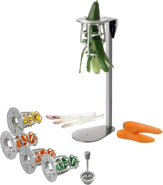 LOUIS TELLIER - Cucumber Peeler on Stand - For cucumber up to Ø2.4 in - Stainless Steel Blade and Stand - High Efficiency