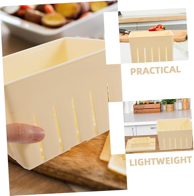 Cabilock 4Pcs Tofu Press Mold Set Household Cheese Maker Tool Food-Grade Plastic Adjustable Pressure for DIY Tofu and Cheese Suitable for Home Cooking and Vegan Recipes