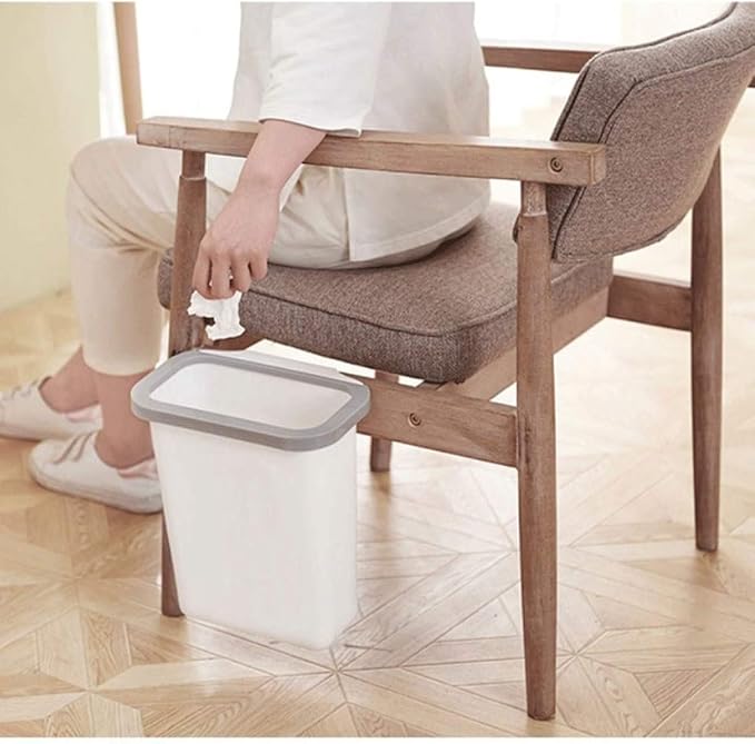Trash Cans Hanging Waste Bin Under Kitchen Sink,Plastic Dustbins Over Cabinet Door with Top Ring to Fix Garbage Bag Outdoors and Home (Color : White)