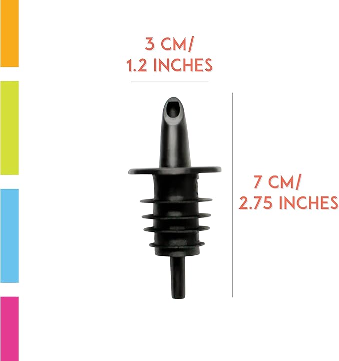 Hawaiian Shaved Ice Syrup Precise Control Bottle Pourers, Professional Pour Spouts for Snow Cone & Drink Flavors (10-Pack)