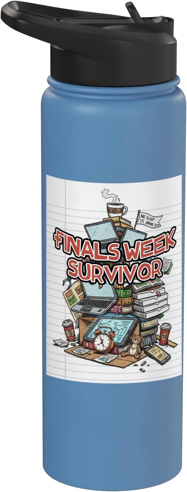 Cafeteria Critic - Student Lunch School Humor Food Chaos Stainless Steel Insulated Water Bottle