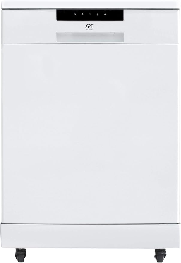 SPT SD-6513WA 24″ Wide Portable Dishwasher with ENERGY STAR, 6 Wash Programs, 10 Place Settings and Stainless Steel Tub – White