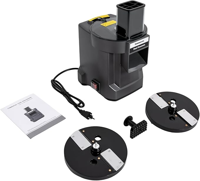 3-in-1 Commercial Vegetable Processor, Multifunctional Electric Vegetable Dicer Slicer Shredder with 3 Blades, Automatic Food Processor for Onion Shredder Potato Slicer