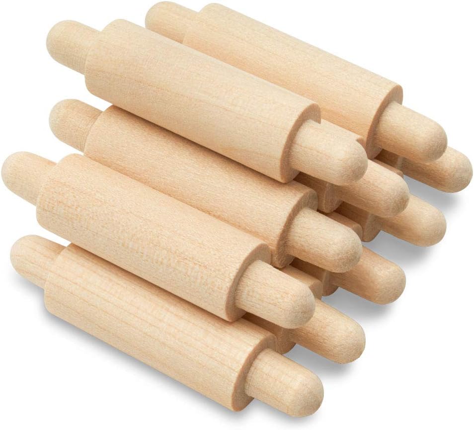 Wooden Mini Rolling Pin, 1-1/2 inches, Pack of 100, Perfect for Scrapbook Projects, Miniatures, Party Decor, and Crafts, by Woodpeckers