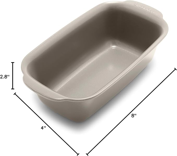 GreenPan Premiere Ovenware Healthy Ceramic Nonstick 1 lb. Loaf Baking Pan, PFAS-Free, Warp-Free Bakeware, Durable Quick Heating, Oven & Broiler Safe to 600F, Dishwasher Safe, Taupe