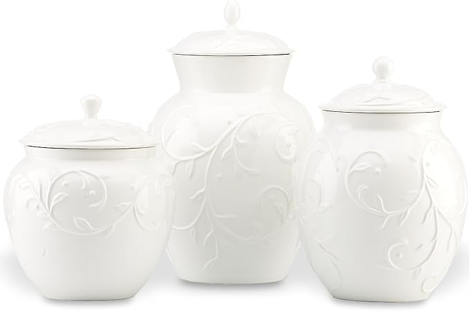 Lenox 826014 Opal Innocence Carved 3-Piece Canister Set