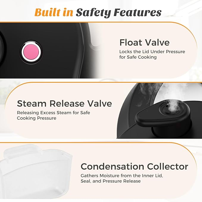 NEWBULIG 16-in-1 Electric Pressure Cooker, 6QT Multi Cooker with 12 Presets, Slow Cook Rice Steamer Sauté Soup Meat Stew Canning Yogurt Maker, Ceramic Inner Pot & Recipe Book Included, Silver