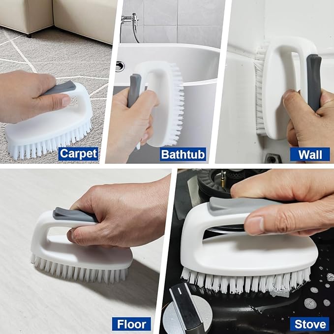 CELOX Cleaning Brush Set, 2 Dish Brush with soap Dispenser & 2 Heavy Duty Scrub Brush