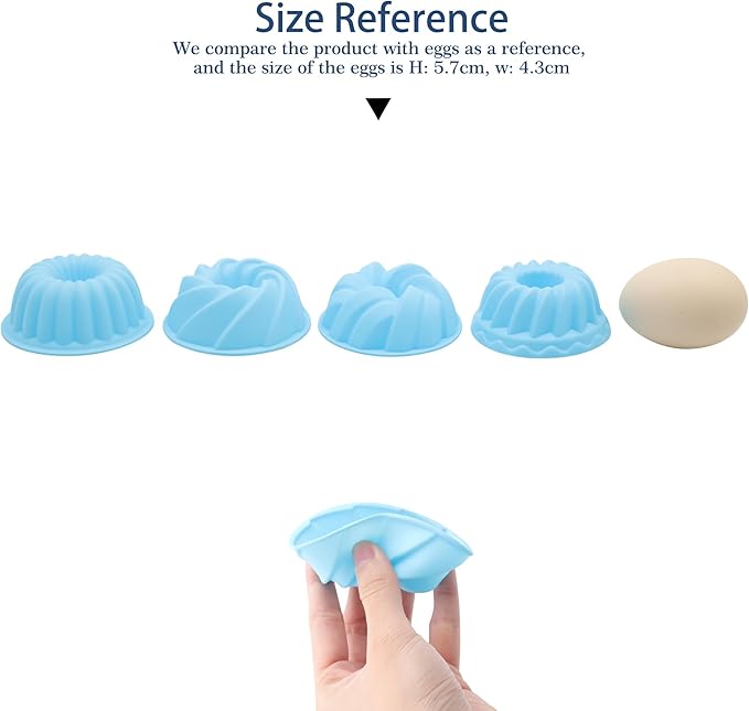 Tongjude 48 Pieces Donut Mold, 2.75" Diameter 0.98" Deep Mini Reusable Baking Cups, Non-Stick, 4 Shape Silicone Molds, Heat Resistant Bakeware for Bagel, Muffin, Jello and Cake Baking