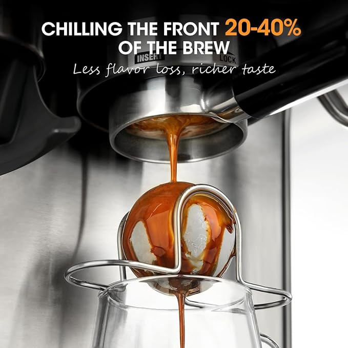 AIEVE XL Espresso Cooling Ball, 2 Pack Upgraded Large Coffee Chiller, Stainless Steel Chilling Ball Iced Coffee Accessories Espresso Accessories for Nespresso Breville Espresso Machine