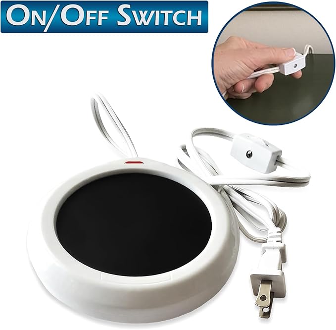Home-X Mug Warmer, Desktop Heated Coffee & Tea - Candle & Wax Warmer (White)