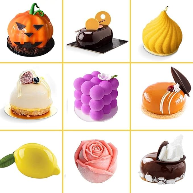 3D Ball Shape Sphere Silicone Molds,Baking Mold for Mousse Cake,Silicone Mold for Baking Cakes, French Dessert for Pastry Chocolate,Soap and Ice Cream