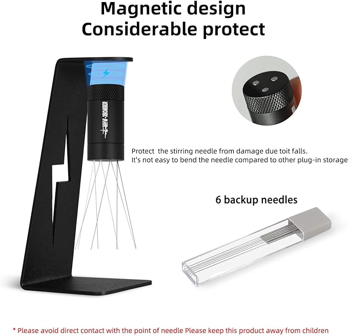 MHW-3BOMBER WDT Tool Espresso Distribution Tool with Magnetic Stand for Barista+ MHW-3BOMBER Espresso Steaming Pitcher Milk Frothing Pitcher Stainless Steel Milk Coffee Cappuccino Latte Art Barista Cu