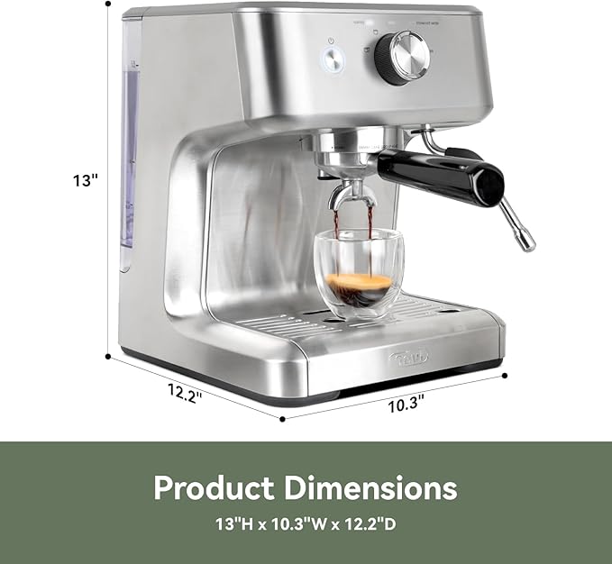 Gevi EzBru 1000 58mm Commercial Espresso Machine | PID & NTC Temp Control, 4 Adjustable Shot/Temp, Powerful Steam Wand & Barista Kit for Home & Café