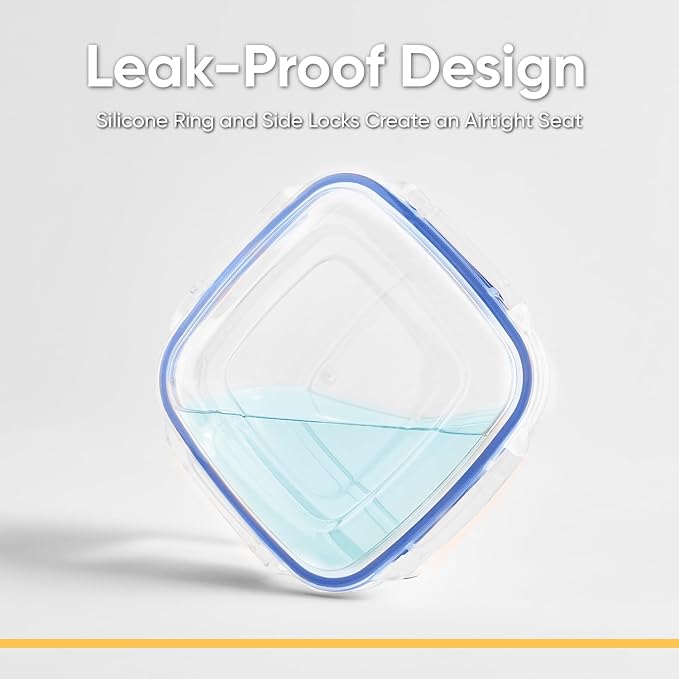 Superio Plastic Food Storage Containers with airtight Lid for Pantry, Fridge- BPA Free, Leakproof Sealed Container- Microwave, Dishwasher and Freezer Safe, Clear (20 Cup)