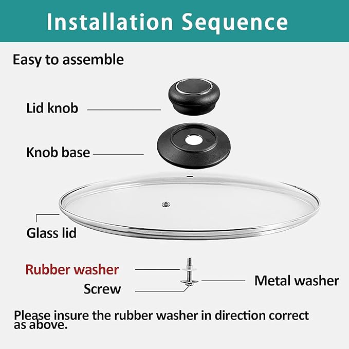 8 Inch Glass Lid for Frying Pan, Skillet, Pan Lid Fits Lodge 8 Inch Cast Iron Skillets 8"/20cm, Clear