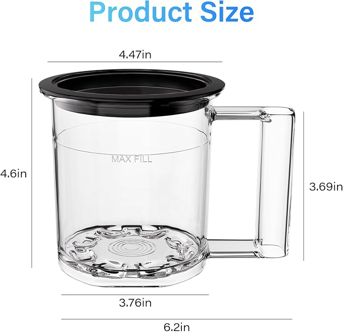 KF-2501 20 oz Pint Replacement Container Cup with Storage Lid for Frozen Treat Makers, Extra Pint for Ice Cream/Gelato/Sorbet Bases, Freezer Storage, Single-Batch Prep (1-pack)