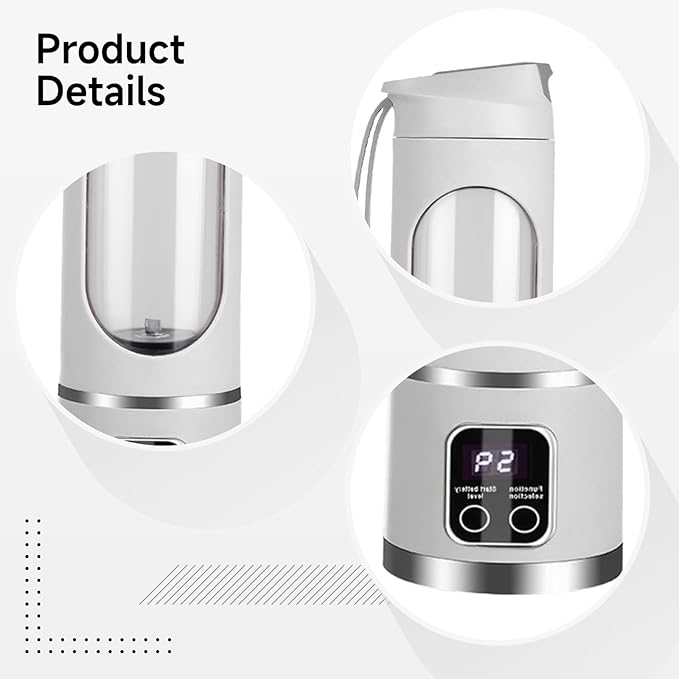 USB Blender, 450ml, Portable Juicer for Smoothies and Milkshakes, Single Service, Easy to Clean, 10 Inch Tall, White