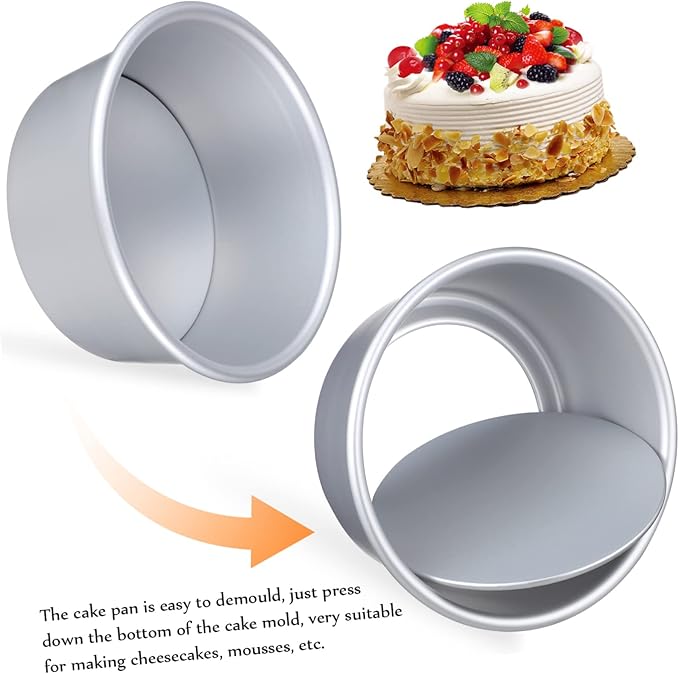 1set Round Cake Detachable Bottom Baking Liners for Baking Cakes Restaurants Bakeries Non-stick for