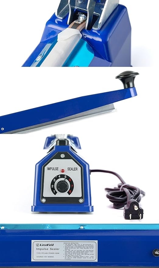 Sealer Pro - 12 inch Impulse Heat Sealer - 7mm Sealing Width - Manual Heat Sealer Machine for All Bags - Most Heavy Duty for Strong, Secure Sealing for Long Term Food Storage, Deep Blue