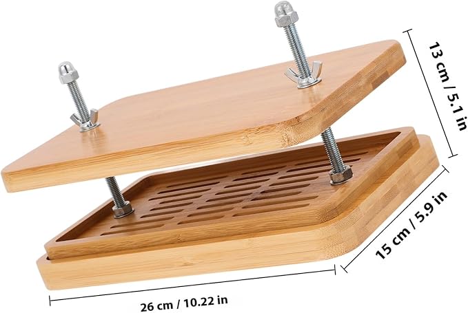 VICASKY Tofu Press and Drainer with 3-layer Drip Tray, 26x15cm Bean Curd Making Tool for Homemade Tofu, Adjustable Pressure Kitchen Mold for Household Use