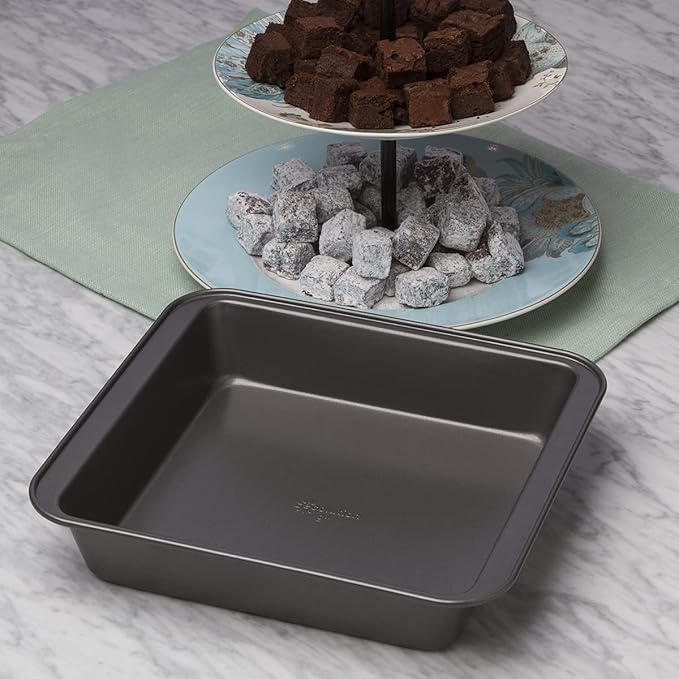 Ecolution Bakeins Cookware Non-Stick Heavy Duty Carbon Steel, Square 9”, Gray (Pack of 2)