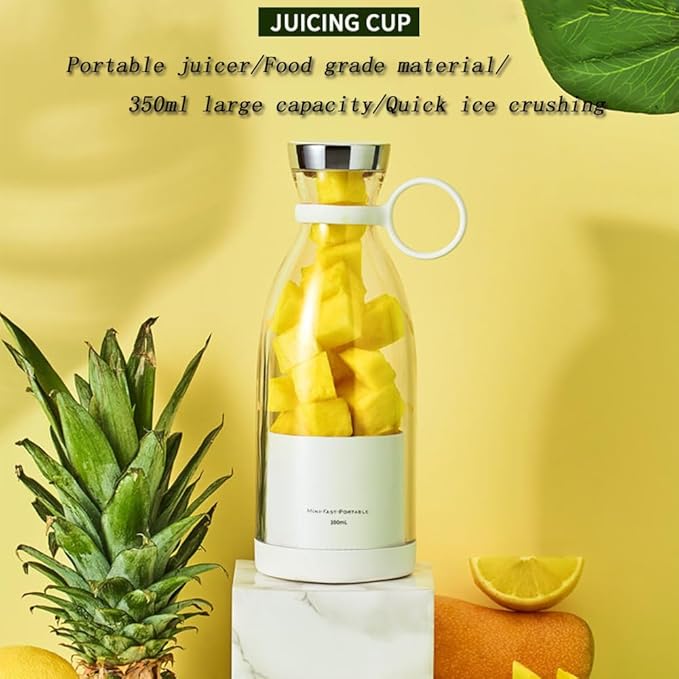 Portable Blender for Smoothies, Personal Small Smoothie Blender with 11.83 Oz/350ml for Shakes and Smoothies, Durable Stainless Steel Blades, Magnetic Charging, Convenient (White)