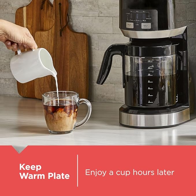 Black+Decker Dual Brew 14-Cup Carafe Single Serve Coffee Maker with Auto-Clean Function, Compact Design, K-Cup & Reusable Ground Filter Compatible with 70 oz. Water Reservoir & Fast Brew Technology