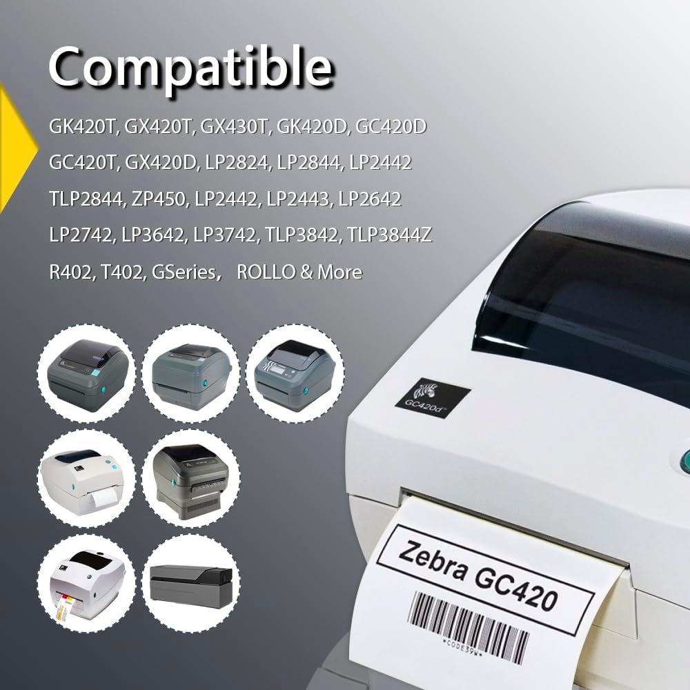 BETCKEY - 4" x 2.5" Shipping & Multipurpose Labels Compatible with Zebra & Rollo Label Printer,Premium Adhesive & Perforated[Light Blue, 6 Rolls, 3720 Labels]
