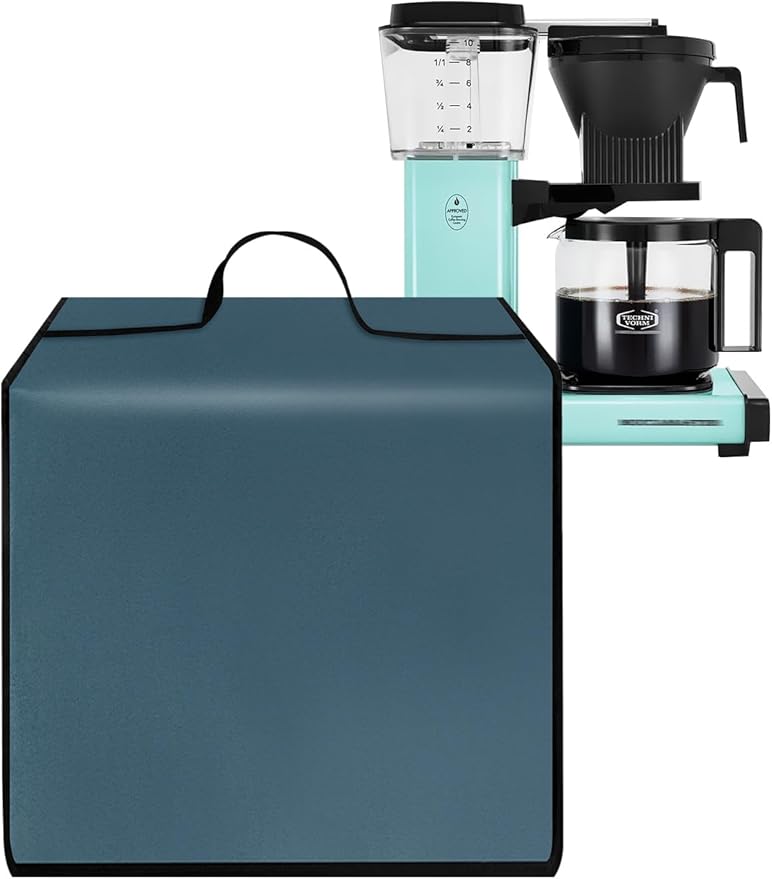 Coffee Maker Cover for Technivorm Moccamaster 53930 KBGV 10-Cup Coffee Machine 40OZ Heavy Duty Thickened Waterproof Protective Nylon Case,Black (Blue)