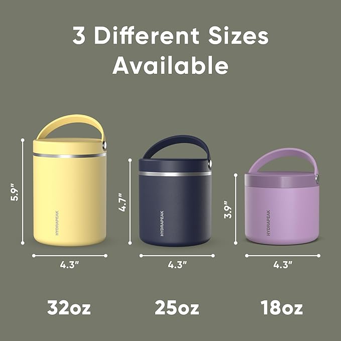 Hydrapeak 32oz Stainless Steel Vacuum Insulated Food Jar | for Hot Food and Cold Food, Wide Mouth Leak-Proof Soup for Adults, 10 Hours Hot and 16 Hours Cold (Camo)