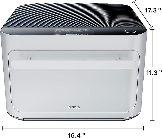 Brava Oven Starter Set: 10-in-1 Touchscreen Countertop Smart Oven, Air Fryer, 6-Slice Toaster, Slow Cooker, Reheater, Dehydrator, Rice Cooker, Auto-Shut Off, 1800W, Stainless Steel Kitchen Appliance