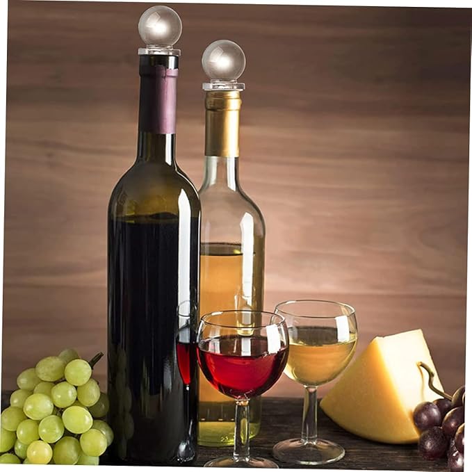 Luxshiny 24pcs Glass Ball Wine Stoppers Decorative Wine Saver Versatile Bottle Caps for Aromatherapy Perfume Glass Design