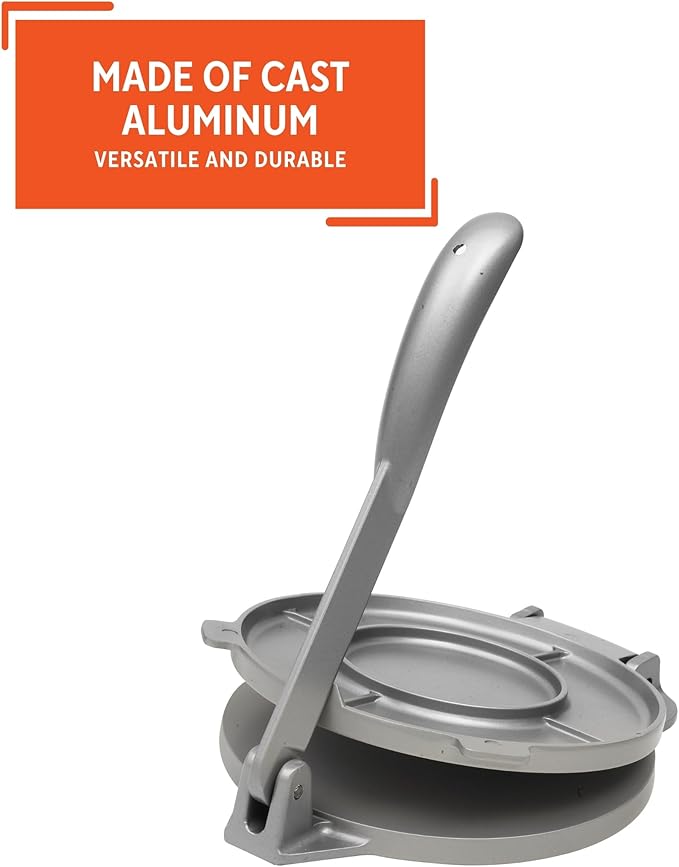 IMUSA USA MEXI-86005 6" Easy to Use Aluminum Tortilla Press, Silver,Gray