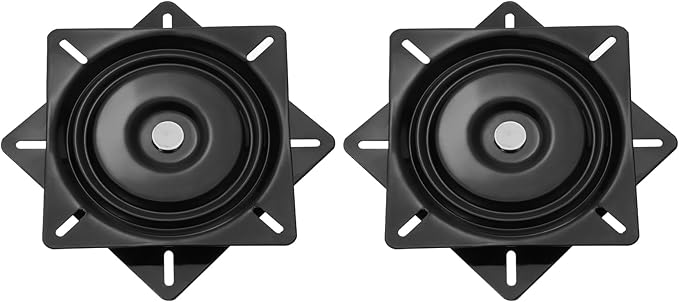 uxcell 8" Bar Stool Swivel Replacement, 360° Rotation Lazy Susan Turntable, Square Semi-Ball Bearing Seat Swivel Base Mount Plate for Recliner Chair or Table, Black (200x2mm)