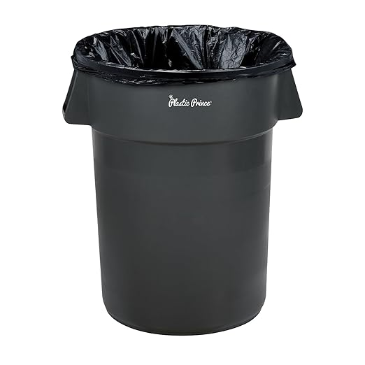 PLASTIC PRINCE 32 Gallon Round Trash Can Container Gray Plastic Commercial Garbage Bin for Home Garage Restaurants Warehouses