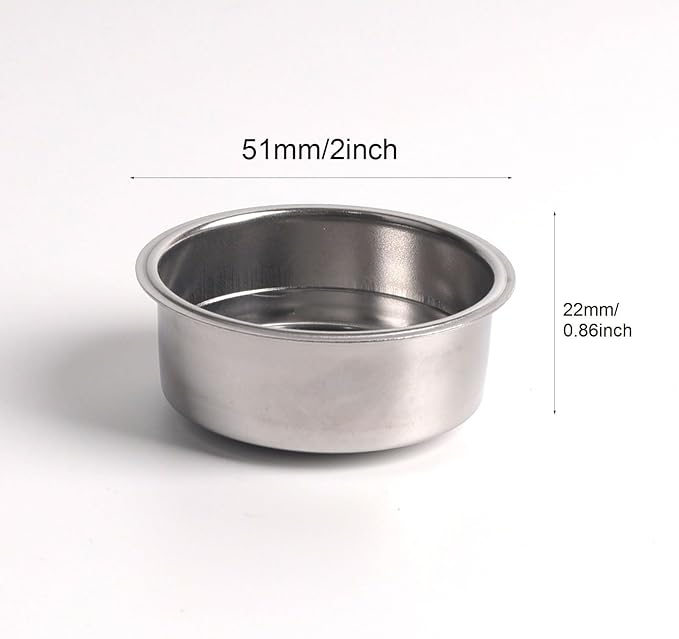 CAPFEI 51mm Pressurized Filter Basket Compatible with Gevi/CASABREWS/CAPRESSO - Dual Wall Filter Basket - 2 Cups Capacity