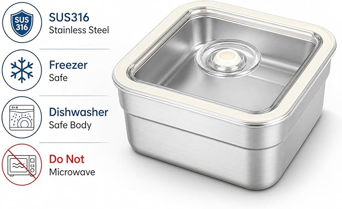 Vacuum Sealed Food Storage Container with Air Valve (500ml)，Works With Handheld Vacuum Sealer Machine(Vacuum Sealer Not Included)