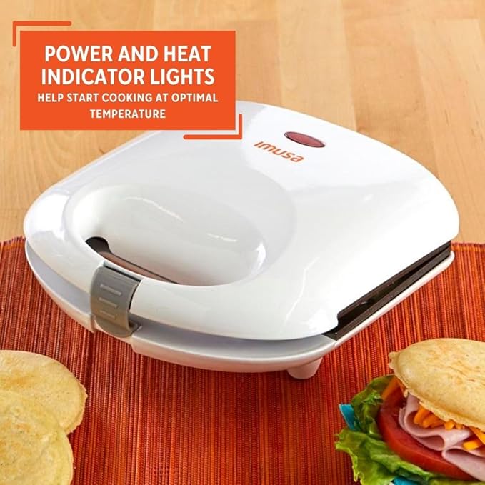 IMUSA 2 Slot Electric Arepa Maker, White