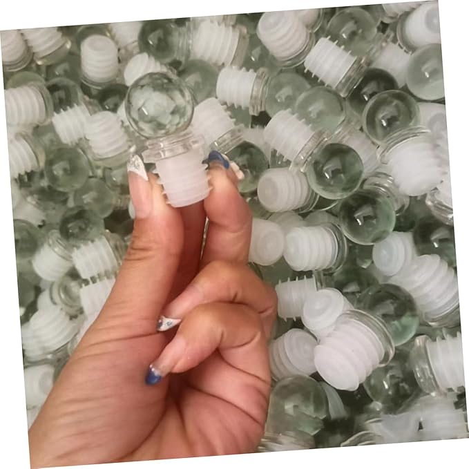 Zerodeko 24pcs Glass Ball Bottle Stoppers Multi-purpose Wine and Aroma Container Caps Convenient Portable Sealers for Perfume and Beverage Bottles