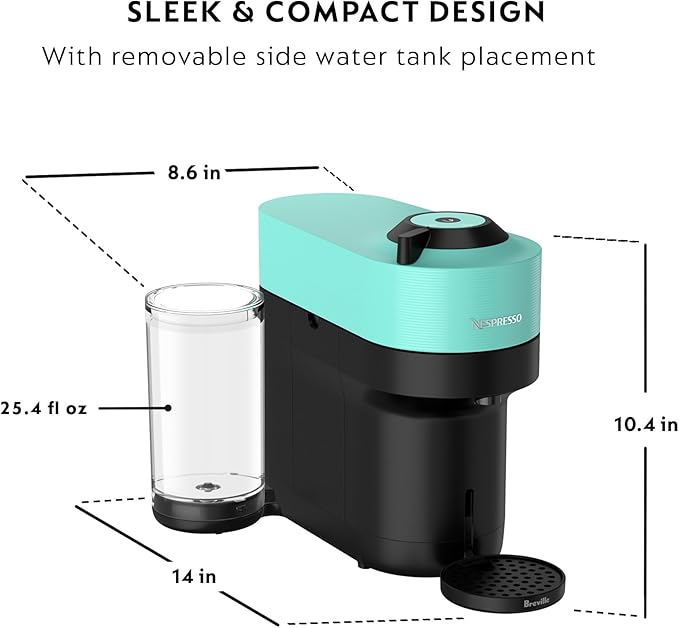 Nespresso Vertuo Pop+ Coffee and Espresso Maker by Breville, Aqua Mint Descaling Kit