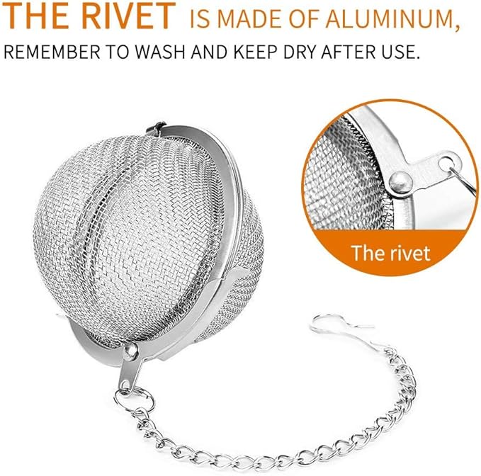 Fu Store 2pcs Stainless Steel Mesh Tea Ball 2.1 Inch Tea Strainers Teas Infuser Strainer Filters for Teas