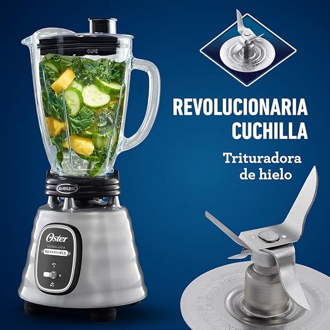 Classic blender Oster reversible chrome glass jar BLSTBESTE013