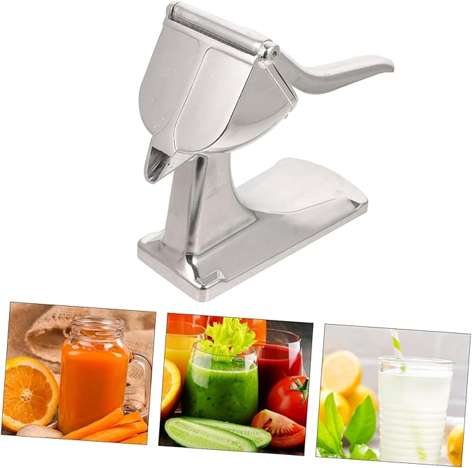 Manual Aluminum Alloy Citrus Juicer Handheld Lemon Squeezer with Stable Base and Outlet Portable Fruit Press for Home and Professional