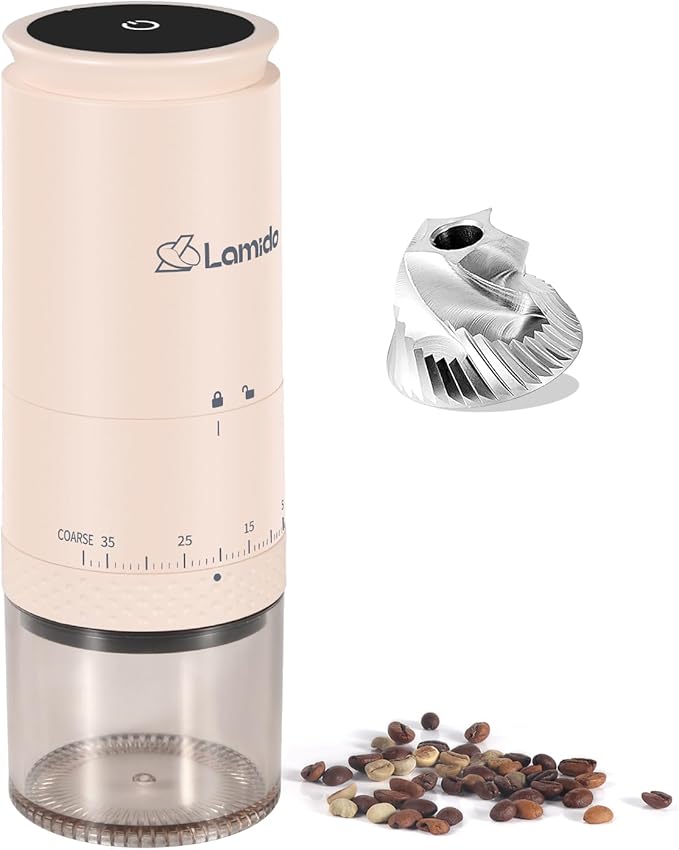 Portable Electric 420 Stainless Steel Burr Coffee Grinder, Rechargeable Espresso Grinder with 38 Adjustable Grind Settings